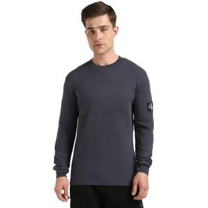 Calvin Klein Jeans - Badge Waffle LS TEE - T-shirt - Zwart - Katoen