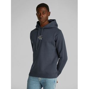 Hoodie met monologo CALVIN KLEIN JEANS. Katoen materiaal. Maten XXL. Blauw kleur