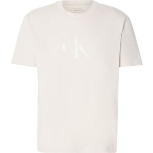 Calvin Klein - Heren T-shirt - Beige - 100% Biologisch Katoen