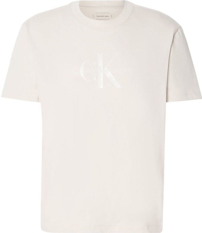 Calvin Klein - Heren T-shirt - Beige - 100% Biologisch Katoen