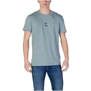 Calvin Klein Monologo T-shirt Met Korte Mouwen Blauw S Man