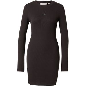 Calvin Klein Jeans Dames Woven Label Rib Korte Jurk J20J225112 Bodycon Jurk, Zwart (Ck Black), XXS, Zwart (Ck Zwart), XXS