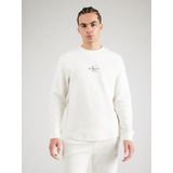 Calvin Klein Jeans Heren MONOLOGO Wafel LS TEE J30J327120 L/S T-shirt, wit (ivoor), XXS, Wit (Ivoor), XXS