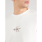 Calvin Klein Jeans Heren MONOLOGO Wafel LS TEE J30J327120 L/S T-shirt, wit (ivoor), XXS, Wit (Ivoor), XXS
