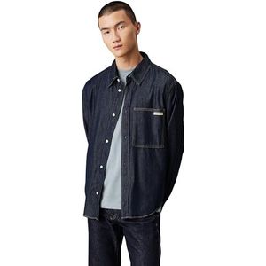 Calvin Klein Jeans Heren Regular Denim Shirt J30J326584 L/S Shirt, Denim (Denim Dark), S, Denim (Denim Dark), S