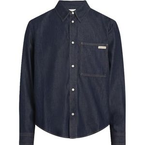 Calvin Klein Jeans Heren Regular Denim Shirt J30J326584 L/S Shirt, Denim (Denim Dark), M, Denim (Denim Dark), M