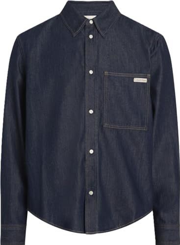 Calvin Klein Jeans Heren Denim Shirt J30J326584 L/S Shirt, Denim (Dark Denim), XL, Denim (Dark Denim), XL, Denim (donker denim), XL
