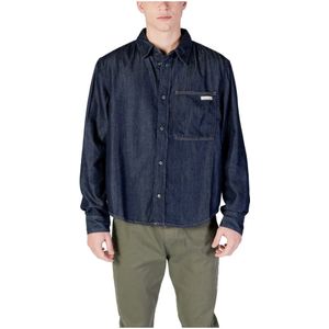 Calvin Klein Jeans Heren Regular Denim Shirt J30J326584 L/S Shirt, Denim (Denim Dark), XS, Denim (Denim Dark), XS