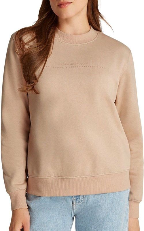 Calvin Klein - Long Sleeve Logo Sweatshirt - Roze - Dames - Katoen