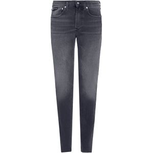 Calvin Klein - Slim Fit Jeans - Denim Black - Katoen - Muntzakje, Logo Borduursel