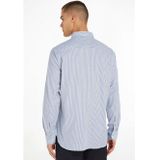 Tommy Hilfiger - Core 1985 Flex Oxf Shirt - Casual Overhemd - Carbon Navy/Wit - Biologisch Katoen