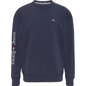 Tommy Jeans - Heren Sweaters Reg Linear Placement Crew Sweater - Blauw