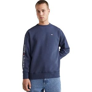 Tommy Hilfiger Tjm Reg Linear Placement Crew sweatshirts voor heren, Twilight Navy