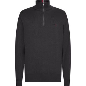 Tommy Hilfiger Heren Mock Zip Trui Donkergrijs