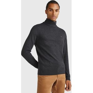 Tommy Hilfiger heren coltrui katoen - Pima Org Ctn Cashmere Roll Neck - grijs