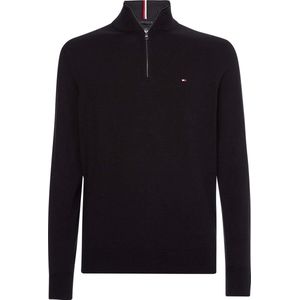 Tommy Hilfiger - Pima Org Ctn Mock Half Rits Trui - Katoen - Zacht en Luxueus