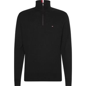 Tommy Hilfiger - Pima Org Ctn Mock Half Rits Trui - Katoen - Katoen-Kashmier Mix