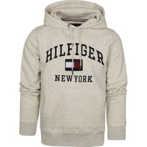 Tommy Hilfiger - Sweater - Ecru en Grijs - Katoen-Stretch Mix