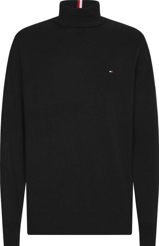 Tommy Hilfiger heren coltrui katoen - Pima Org Ctn Cashmere Roll Neck - zwart