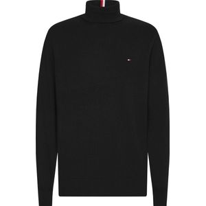 Tommy Hilfiger heren coltrui katoen - Pima Org Ctn Cashmere Roll Neck - zwart