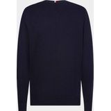 Tommy Hilfiger - Menswear - Donkerblauwe Trui - Ronde Hals - Lange Mouw