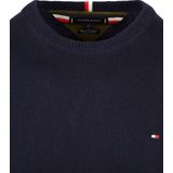 Tommy Hilfiger - Menswear - Donkerblauwe Trui - Ronde Hals - Lange Mouw