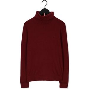 TOMMY HILFIGER - Trui met Rolkraag - Bordeaux - Pima Katoen en Kasjmier