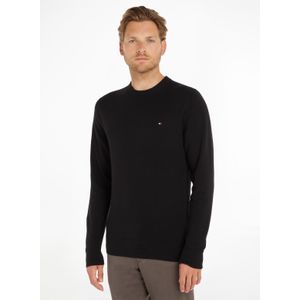 Tommy Hilfiger O-hals trui katoen met kasjmier - Pima Organic Cotton Cashmere - zwart (Black)