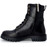 Tommy Hilfiger - Enkellaarsjes - Zwart - Leer - Biologisch Katoen