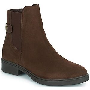 Tommy Hilfiger Vrouwen Coin Suede Flat Boot Mode, Chocolade, 36 EU