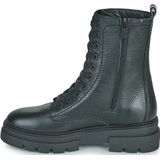 Tommy Hilfiger - Leren Veterlaarzen - Zwart - Dames