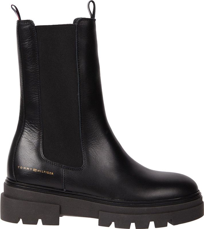 Tommy Hilfiger Monochromatic dames chelseaboot Zwart