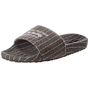 Tommy Hilfiger Heren Warm vilt Hilfiger Pool Slide Sandaal, Donkere as, 41 EU