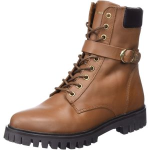 Tommy Hilfiger Vrouwen Gesp Lace Up Boot Fw0fw06734 Low, Bruin Natuurlijke Cognac, 36 EU