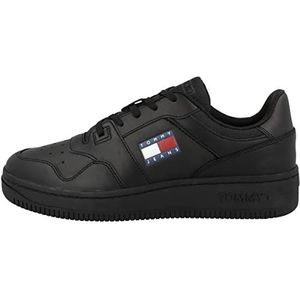Tommy Hilfiger Tommy Jeans Retro Basket Ess Em0em00955, sneakers met cupzool voor dames, Zwart Triple Black, 44 EU