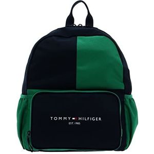 Tommy Hilfiger Unisex Kid's Th Gevestigde Rugzak, One Size, Groene Malachiet Colorblock, Eén maat