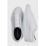 Tommy Hilfiger Moderne Vulc Corporate Leather Gevulkaniseerde Sneaker voor heren, Wit, 44 EU