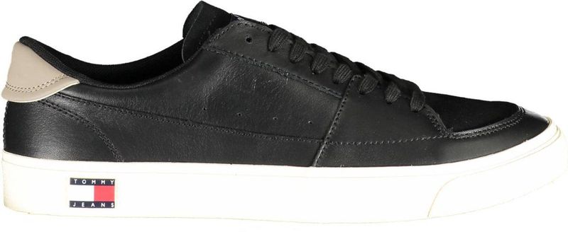 Tommy Hilfiger - Sneakers - Zwart - Leder - Vetersluiting