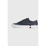 Heren Tommy Hilfiger Modern Vulc Leather Trainers in Navy