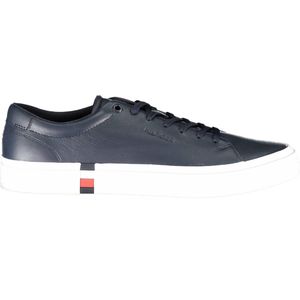 Heren Tommy Hilfiger Modern Vulc Leather Trainers in Navy