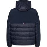 Tommy Hilfiger - Mix Media Hooded Jacket - Tussenjas - Blauw - 100% Polyester