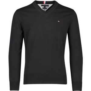 Tommy Hilfiger - Big&Tall Pullover - Zwart - Katoen - V-hals
