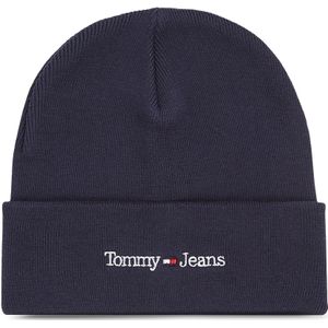 Tommy Jeans Tjm Sport Beanie Am0am11340 gebreide muts voor heren, Twilight Navy