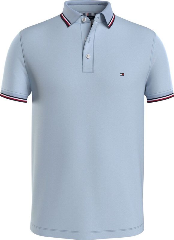 Tommy Hilfiger 1985 Rwb Tipped Slim Polo - heren poloshirt - lichtblauw