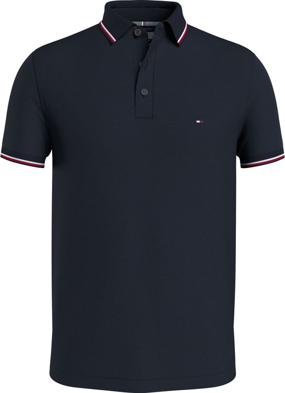 Tommy Hilfiger 1985 Rwb Tipped Slim Polo - heren poloshirt - donkerblauw