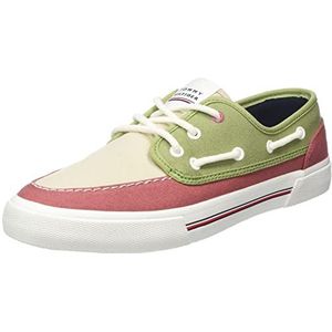Tommy Hilfiger Heren Vulcanized Sneaker Core Boat Shoe Canvas, Rood (Dockside Red), 44 EU, Dockside, Rood, 47 EU