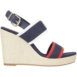 Sandalen met sleehak TOMMY HILFIGER. Katoen materiaal. Maten 39. Blauw kleur