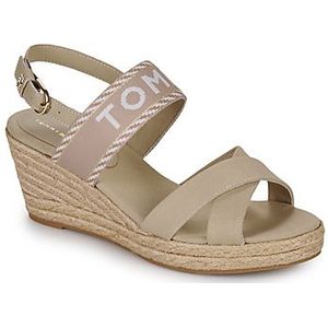 Sandalen met sleehak TOMMY HILFIGER. Katoen materiaal. Maten 39. Beige kleur