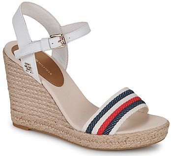 Sandalen met sleehak TOMMY HILFIGER. Polyester materiaal. Maten 38. Wit kleur