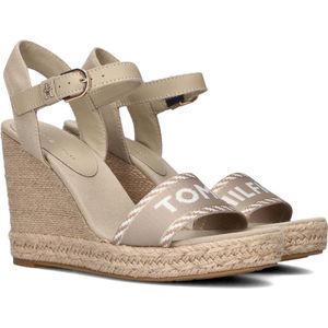 Tommy Hilfiger Seasonal Webbing Wedge Sandalen - Met Sleehak - Dames - Beige